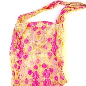 Free People Pink and Yellow Linen Floral bag